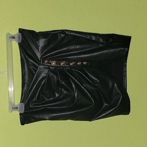 SHEIN Black Faux Leather Skirt